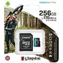 Карта памяти microSDXC - Kingston 256GB A2 V30 (W-90 МБ/с R-170MB/s) SDCG3/256GB + SD-адаптер