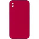 Чохол Epik Silicone Case Square Full Camera Protective AA No Logo для Apple iPhone XS Max 6.5 Червоний/Rose Red