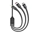 Кабель Hoco U104 3 в 1 Ultra fast charging cable(iP+Type-C+Micro) 6A/1,2 м чорний