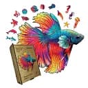 Деревянный пазл Фантастическая Рыбка, А3, Деревянная коробка 200 элементов