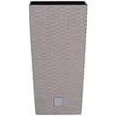 Горщик для квiтiв Prosperplast Rato квадратний високий, з вкладишем 2 в 1, 325 мм, мокка (77950-7529)