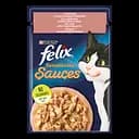 Вологий корм для котів Felix Sensations з лососем у соусі та смаком креветок 85 г