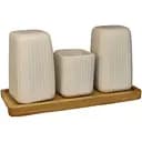 Набор спецовниц Led Classic Line 3 предмета на бамбуковой подставке белый (B010803)