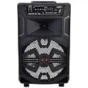 Колонка JT-830-1-2-833-835, микрофон, светодиодная подсветка, Bluetooth, 41x25x21 см, черная