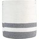 Корзина для зберігання МВМ My Home текстильна, 410х450 мм, біло-сіра (TH-16 GRAY/WHITE)