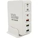 Зарядна станція V-818H потужністю 120W, Output: 3USB+3Type-C, DC: 5V/3, 9V/3A, 12V/3A, 20V/3.25A, White