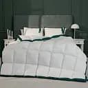 Одеяло MirSon Imperial Satin Luxe демисезонное 110х140 см белое с зеленым кантом