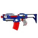 Автомат SB 524-5 синій, знімний магазин і приклад, складна мушка, 30 м'яких патронів із присосками