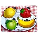 Дерев'яний пазл-вкладиш Ubumblebees Фрукти фон із підказкою (ПСФ123) PSF123 