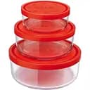 Набір контейнерів з кришками Bormioli Rocco Gelo Red 3 шт. (226017S02021990)
