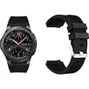 Силиконовый ремешок 22мм для смарт-часов Samsung Gear S3 Frontier - черный L (WB808310)