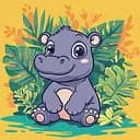 Картина за номерами "Бегемот у тропіках" KHO1260, 30х30 см