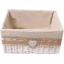 Кошик стелажний Handy Home Серце, з текстильним вкладишем, 30х23х15 см, бежевий (EW-88 M)