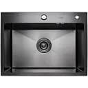 Кухонная мойка Platinum Handmade PVD из нержавеющей стали 3 мм прямоугольная 58x43x22 см черная (000032264)
