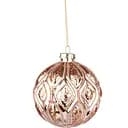 Новогодняя игрушка Novogod'ko Шар 10 cм глянцевая с орнаментом розовое золото (973860)