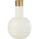 Ваза J-line металлическая белая с золотом 18 см (37173)