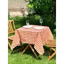Скатертина в клітинку для столу Зефір 340х150 см Помаранчева