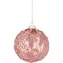 Новорічна іграшка Novogod'ko Куля 10 cм матова з орнаментом світло-рожева (973858)