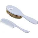 Щетка и расческа для волос BabyOno с натуральной мягкой щетиной 567/04 голубые