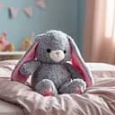 М'яка іграшка-плед та подушка 3 в 1 Зайчик 35×32×40 (см) Сірий Colorful Home 509-9G