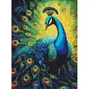 Алмазна мозаїка без підрамника Витончений павич з АВ стразами AMC7869 30х40см