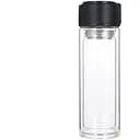 Термос стеклянный 330 мл с двойными стенками и ситечком, черный Yiwu HP-14-39B