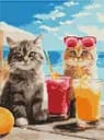 Набор с алмазной мозаикой Котики на отдыхе Ideyka AMO8145, 30x40 см