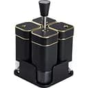 Набір ємностей для спецій Yiwu HP-1306 на підставці 4 шт. по 120 мл чорний 