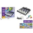Настільна гра 10 в 1- шахи, шашки, лудо, нарди, автоперегони, змії та драбини, дев'ять людей морріса, 2012 A