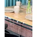 Скатерть силиконовая с коричневой стразовой лентой двойной 380х120 см