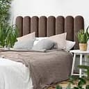 Стінова панель, з закругленим краєм, оксамитове узголів'я ліжка, коричнева 30*80*4 см