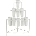 Кашпо J-Line підлогове металеве білого кольору для 9 відсіків для квітів  (33185)