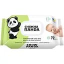 Вологі серветки для немовлят Сніжна Панда Алое Вера з клапаном 72 шт.