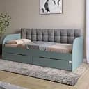 Детская односпальная кровать Lion Л-7 с ящиками и ламелями 90x200 см Лили-95 Гранит серый (Lion-041094)