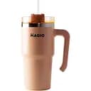 Термокружка с соломинкой Magio MG-1084 вакуумные стенки 600 мл бледно-розовая