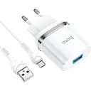 Сетевое зарядное устройство Hoco N1 1 x USB/2.4A Micro USB Белый