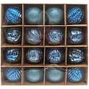 Набір ялинкових іграшок "Кулі" 6279-4/9 Блакитний, 16 шт