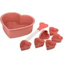 Набор силиконовых форм для выпечки Mys Silicone Heart Baking Set с лопаткой 6 шт. (40055)