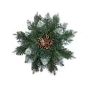 Декоративний штучний свічник-вінок Lugi SOK-O-2 із засніженими кінчиками на 1 свічку зелений