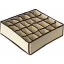 Коробка-органайзер Stenson R89676 для зберігання білизни 32х32х9 см 24 відділення бежева (25967)