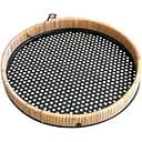 Поднос J-line металлический с ротанговым бортиком диаметр 30 см Бельгия (12185)