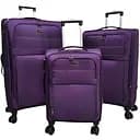 Набір тканинних валіз 3в1 з кодовим замком і телескопічною ручкою фіолетовий (M90-3)