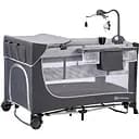 Ліжко-манеж з пеленатором Kinderkraft Leody Grey (KCLEOD00GRY00AC)