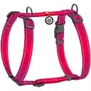 Шлея для собак Waudog Nylon Mono анатомічна H-подібна з QR паспортом світловідбиваюча M 40-70 см рожева