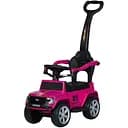 Каталка-толокар Bambi 2-в-1 з батьківською ручкою та музичними ефектами рожевий