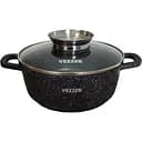 Кастрюля Vezzer с крышкой и силиконовыми накладками на ручки 20 см 2.5 л черная (VZ8004)