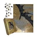 Деревянный фигурный пазл Черный Дракон, А3, Деревянная коробка 200 элементов