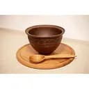 Макитра 1,5 литра керамическая резная коричневая