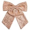 Бант новогодний для декора с паетками на елку Yiwu 55×70 см большой на макушку елки Золотистый CR-2-21 