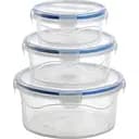 Набір ємностей вакуумних круглих Ucsan Click with lock 3 шт. блакитний (86006)